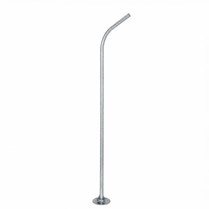 URBANO-280 GLB-000-0007 Galvanized Metal Lighting Pole for Outdoor Solar Street Light - Silver Galvanized - L84 x W25 x H280