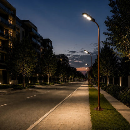 URBANO-280 GLB-000-0011 Μεταλλικός Γαλβανισμένος Στύλος Φωτισμού για Φωτοβολταϊκό Φωτιστικό Δρόμου Εξωτερικού Χώρου - RAL 8004 Corten Καφε Ματ - Μ84 x Π25 x Υ280