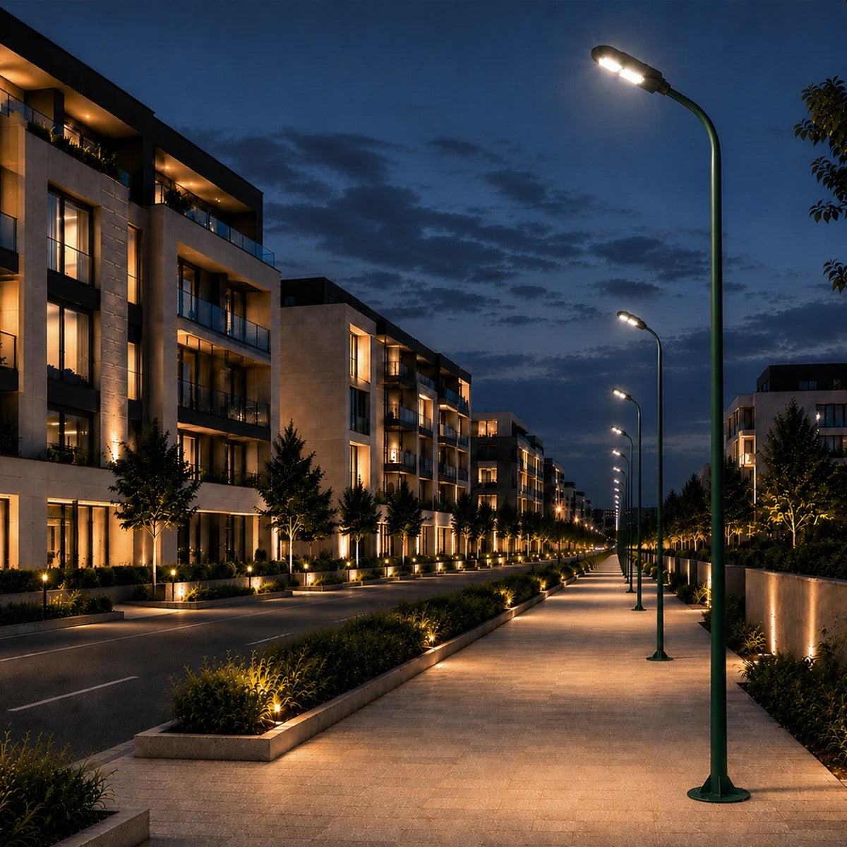 URBANO-280 GLB-000-0012 Μεταλλικός Γαλβανισμένος Στύλος Φωτισμού για Φωτοβολταϊκό Φωτιστικό Δρόμου Εξωτερικού Χώρου - RAL 6009 Κυπαρίσσι Ματ - Μ84 x Π25 x Υ280