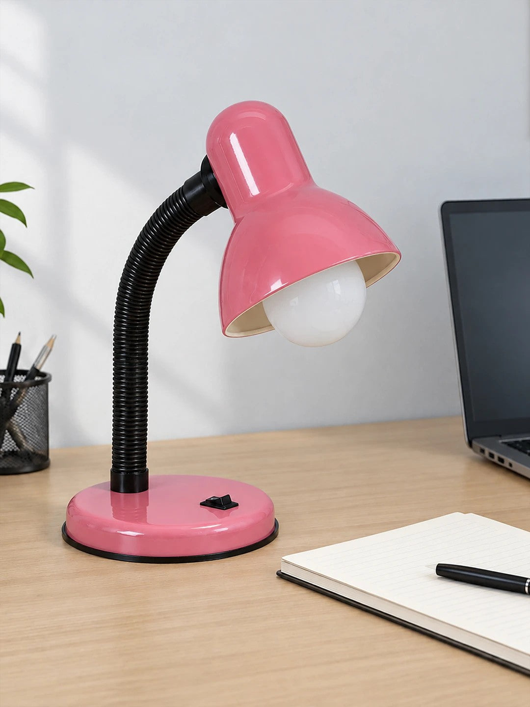 STUDENT GLB-102-0011 Modern Table Lamp with E27 Socket 1 x E27 AC 220-240V IP20 - Pink & Black - L14 x W14 x H32