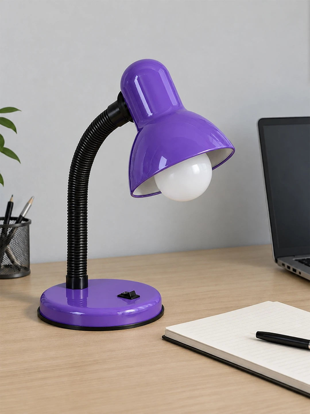 GLB-102-0014 Modern Table Lamp with 1 x E27 Socket AC 220-240V IP20 - Purple & Black - L14 x W14 x H32