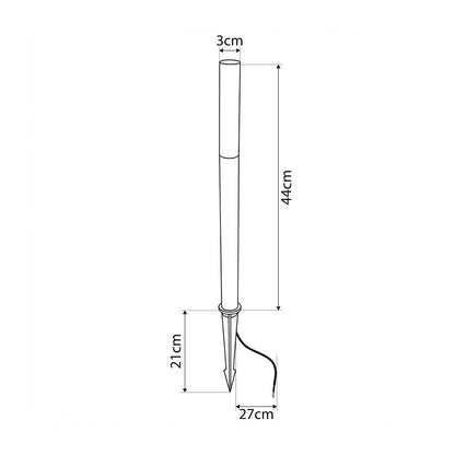 REED GLB-103-0008 Garden Spike Light LED 5W 450lm 360° DC 24V Waterproof IP65 Warm White 2700K - Sanan SMD Chip - Matte Black - L3 x W3 x H65