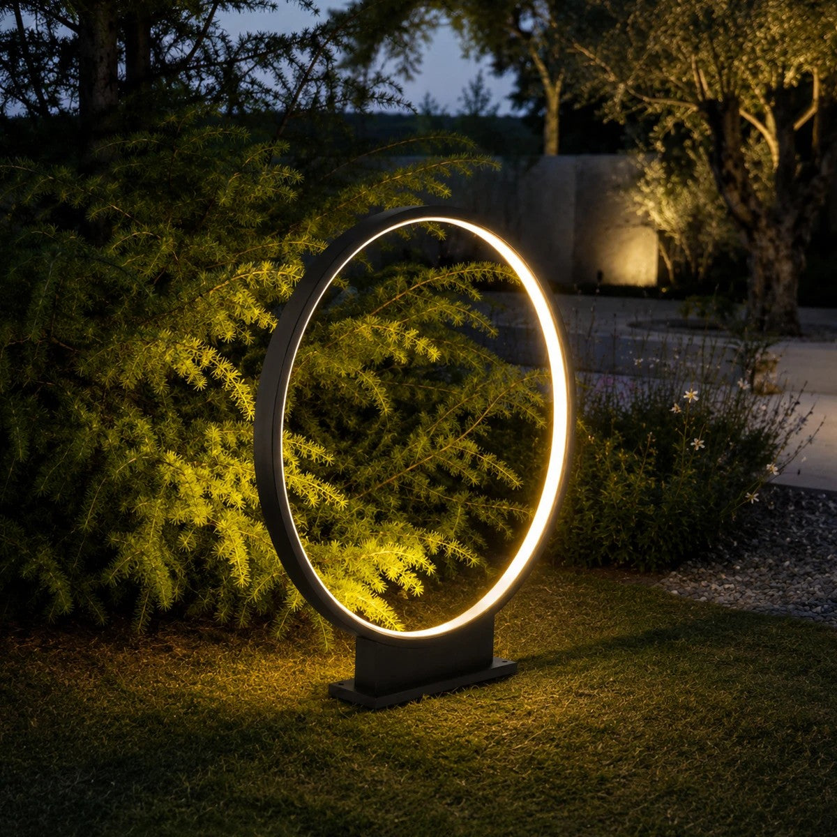 LUNEA GLB-103-0009 LED Garden Bollard Light 15W 1350lm 120° AC 220-240V Waterproof IP65 Warm White 2700K - Sanan SMD Chip - Matte Black - L45 x W7 x H50