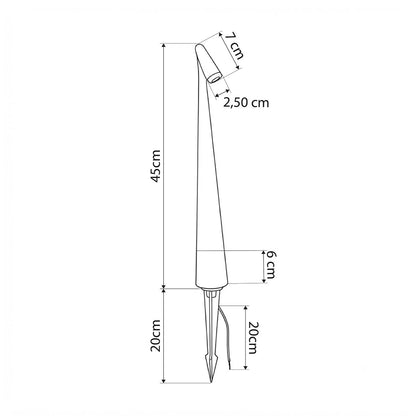 EDGE GLB-103-0011 Garden Spike Light LED 3W 270lm 60° DC 24V Waterproof IP65 Warm White 2700K - Sanan SMD Chip - Matte Black - L6 x W6 x H45