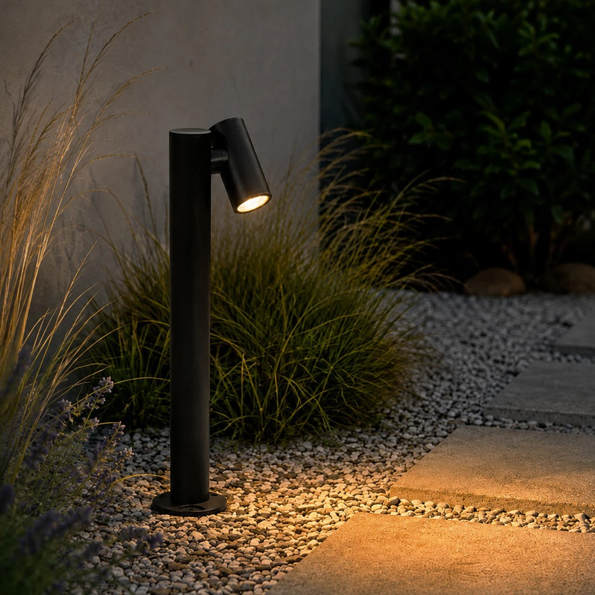 STEM GLB-103-0012 Φωτιστικό Κολωνάκι Κήπου LED 12W 1080lm 60° AC 220-240V Αδιάβροχο IP65 Θερμό Λευκό 2700K - Sanan SMD Chip - Μαύρο Ματ - Μ12 x Π18 x Υ60