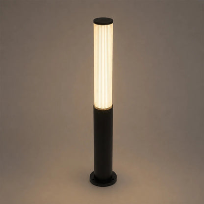 CYLIS GLB-103-0014 LED Garden Bollard Light 15W 1350lm 360° AC 220-240V Waterproof IP65 Warm White 2700K - Sanan SMD Chip - Matte Black - L13 x W13 x H80