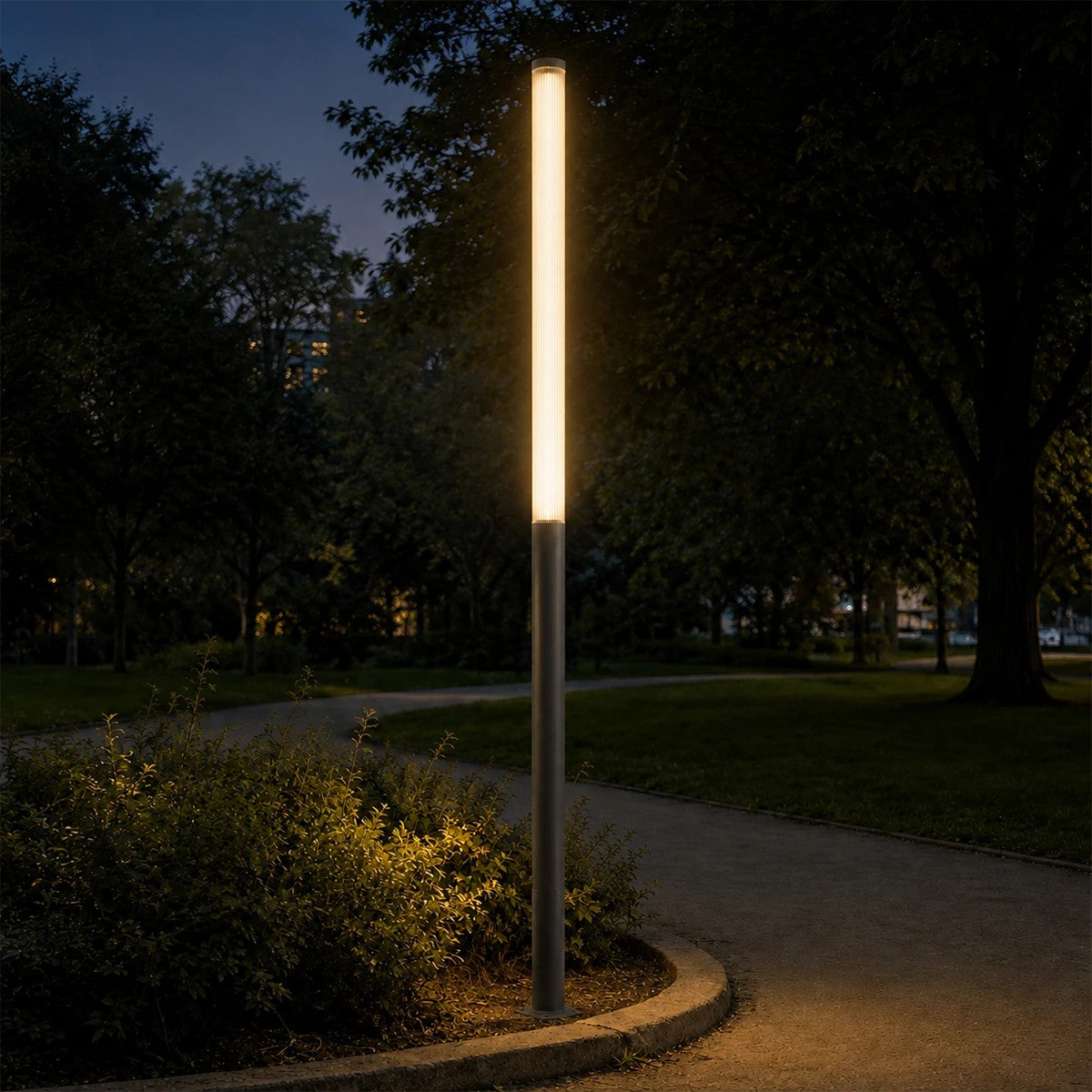 AXOR GLB-103-0015 Urban Square/Park LED Luminaire 50W 4500lm 360° AC 220-240V Waterproof IP65 Warm White 2700K - Sanan SMD Chip - Anthracite Grey Matte - L20 x W20 x H300