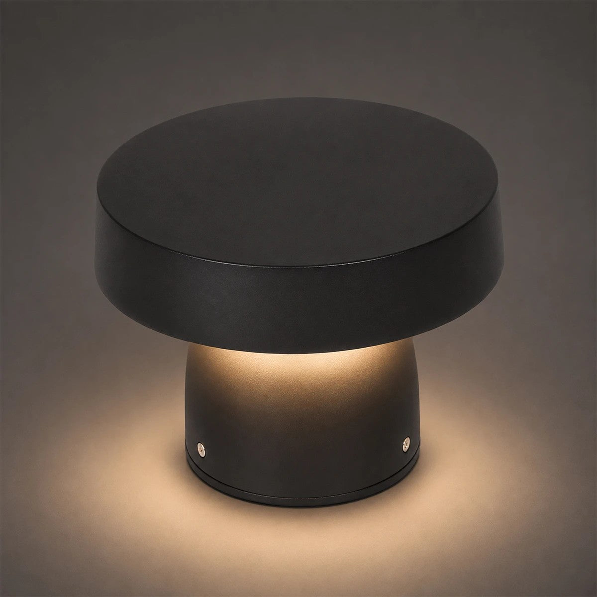 MUSH GLB-103-0016 LED Garden Bollard Light 12W 1080lm 90° AC 220-240V Waterproof IP65 Warm White 2700K - Sanan SMD Chip - Matte Black - L18 x W18 x H15