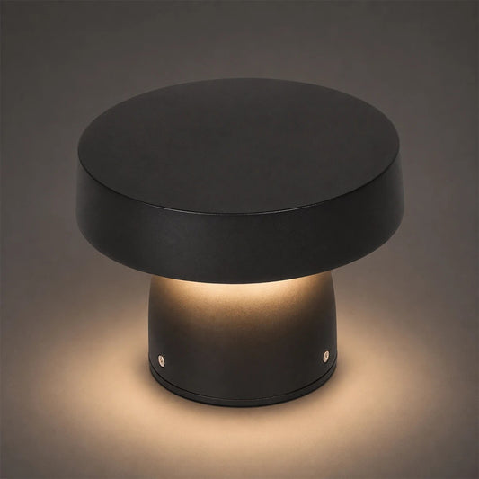 MUSH GLB-103-0016 Φωτιστικό Κολωνάκι Κήπου LED 12W 1080lm 90° AC 220-240V Αδιάβροχο IP65 Θερμό Λευκό 2700K - Sanan SMD Chip - Μαύρο Ματ - Μ18 x Π18 x Υ15