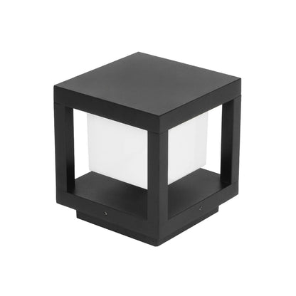 PRISM GLB-103-0017 LED Garden Bollard Light 10W 900lm 90° AC 220-240V Waterproof IP65 Warm White 2700K - Sanan SMD Chip - Matte Black - L15 x W15 x H16