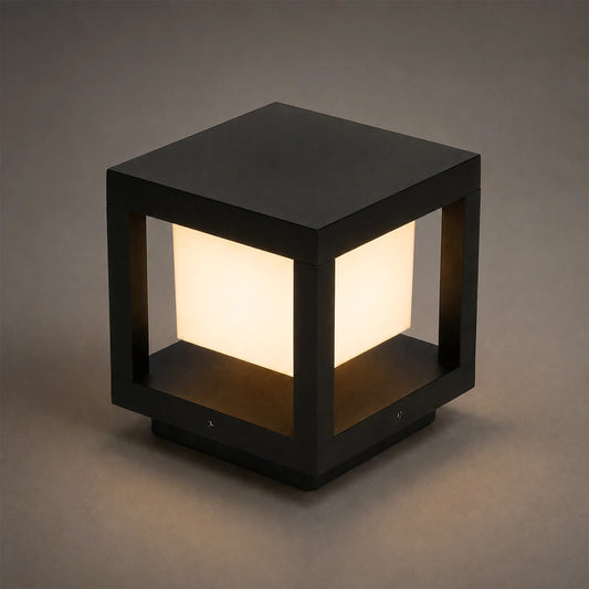 PRISM GLB-103-0017 Φωτιστικό Κολωνάκι Κήπου LED 10W 900lm 90° AC 220-240V Αδιάβροχο IP65 Θερμό Λευκό 2700K - Sanan SMD Chip - Μαύρο Ματ - Μ15 x Π15 x Υ16