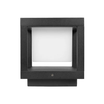 PRISM GLB-103-0017 LED Garden Bollard Light 10W 900lm 90° AC 220-240V Waterproof IP65 Warm White 2700K - Sanan SMD Chip - Matte Black - L15 x W15 x H16