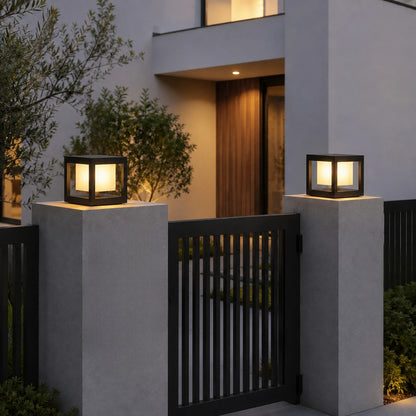 PRISM GLB-103-0017 LED Garden Bollard Light 10W 900lm 90° AC 220-240V Waterproof IP65 Warm White 2700K - Sanan SMD Chip - Matte Black - L15 x W15 x H16