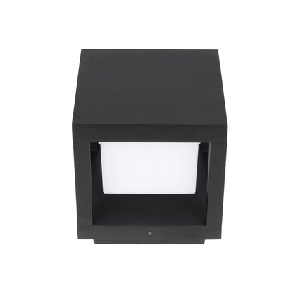 PRISM GLB-103-0017 LED Garden Bollard Light 10W 900lm 90° AC 220-240V Waterproof IP65 Warm White 2700K - Sanan SMD Chip - Matte Black - L15 x W15 x H16