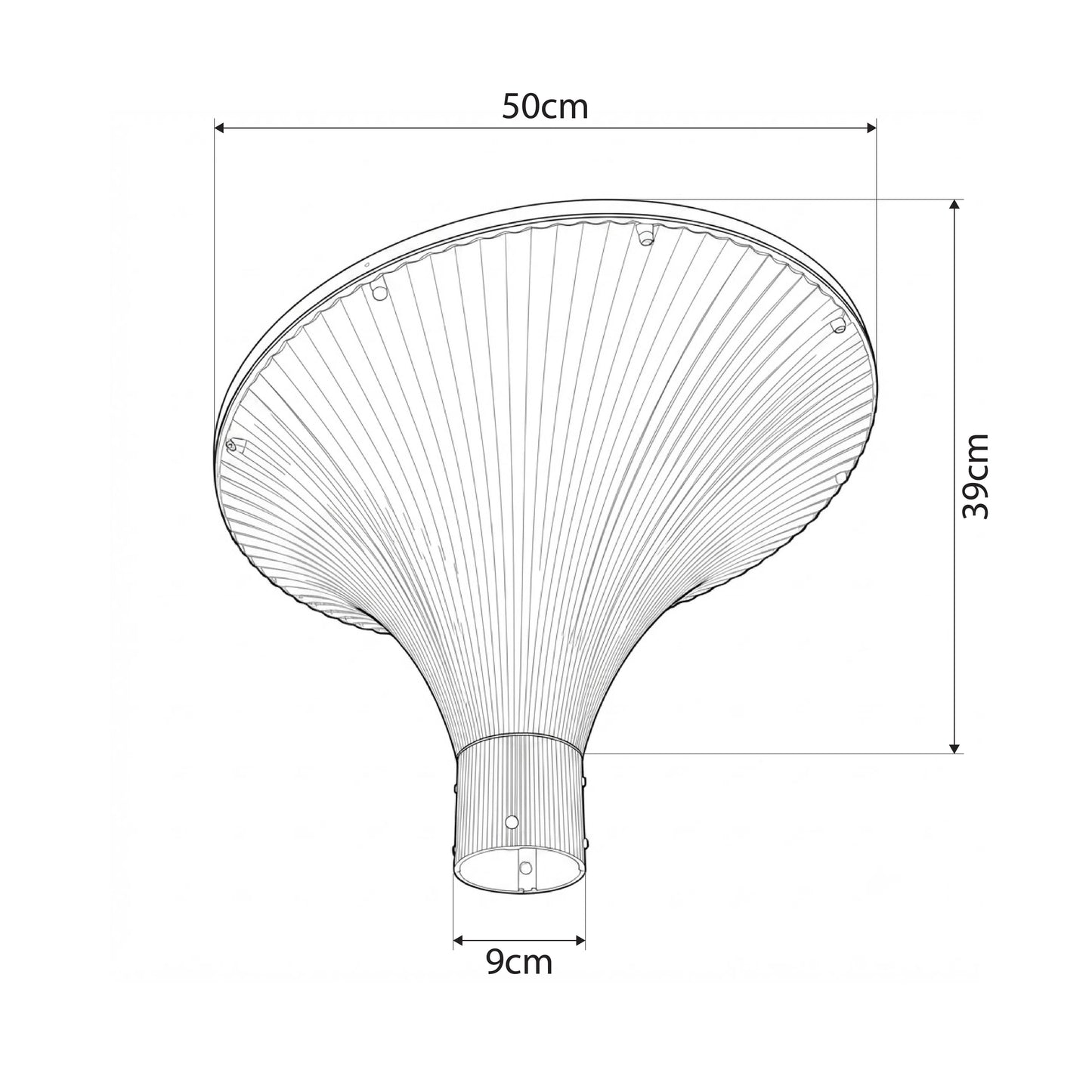 TOPIS GLB-103-0020 Post Top Square/Park/Garden LED 50W 4500lm 360° AC 220-240V Waterproof IP65 Warm White 2700K - Sanan SMD Chip - Matte Black - L50 x W50 x H39