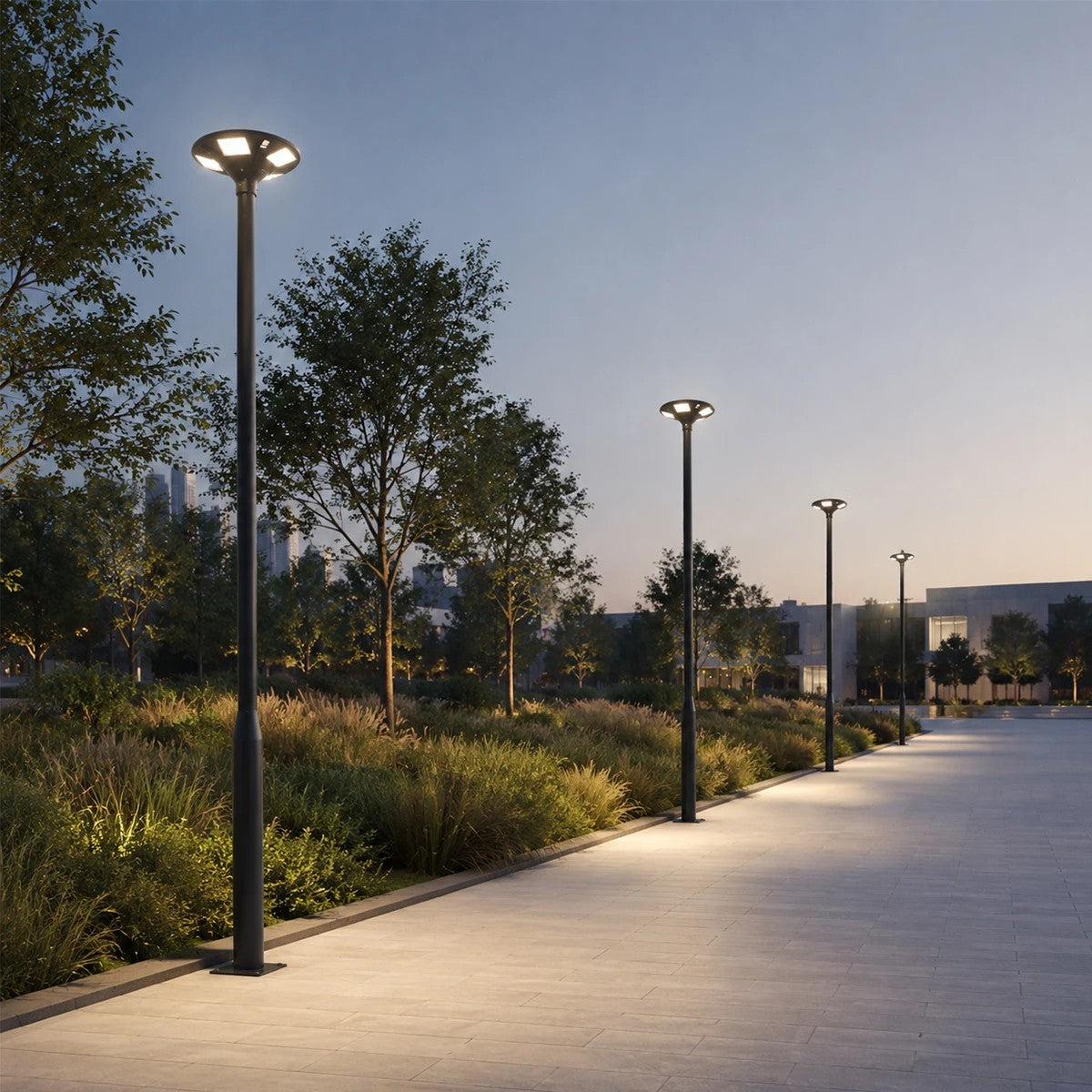 STILO GLB-103-0022 Post/Column for Square/Park/Garden Light - Matte Black - L21 x W21 x H290