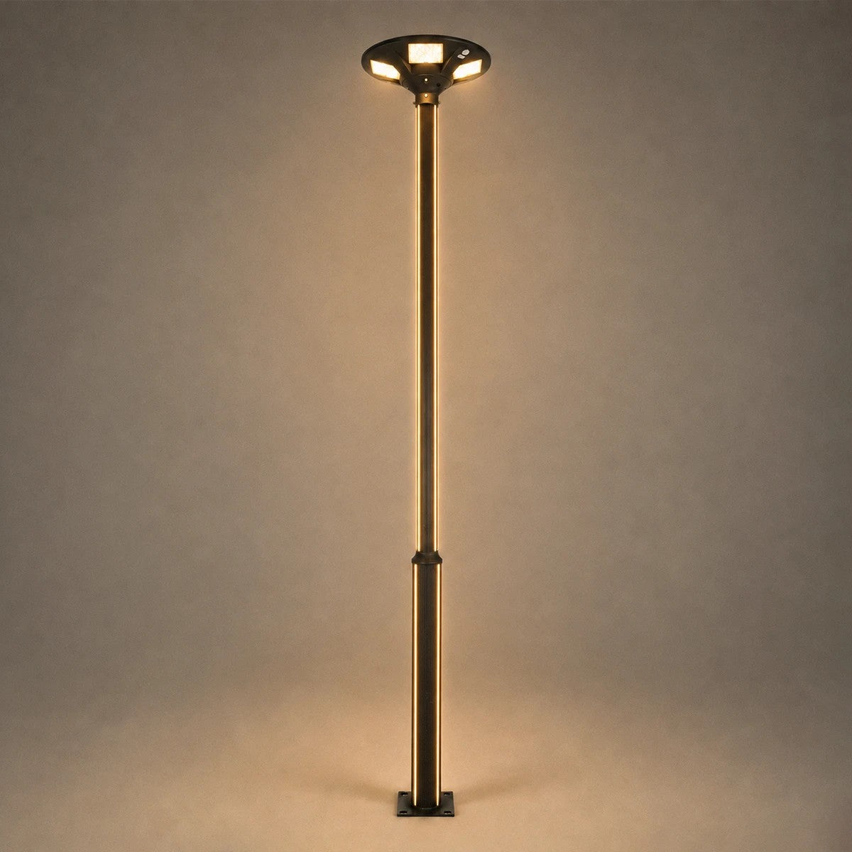 STILIA GLB-103-0023 Pole/Post for Square/Park/Garden LED Light 72W 6480lm 120° AC 220-240V Waterproof IP65 Warm White 2700K - Sanan SMD Chip - Matte Black - L21 x W21 x H300
