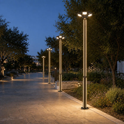 STILIA GLB-103-0023 Pole/Post for Square/Park/Garden LED Light 72W 6480lm 120° AC 220-240V Waterproof IP65 Warm White 2700K - Sanan SMD Chip - Matte Black - L21 x W21 x H300
