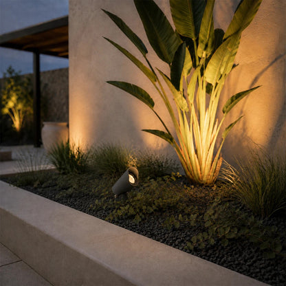 TREKO GLB-103-0026 Spot Light for Plants - Trees with Garden Base / Spike LED 3W 270lm 5° DC 24V Waterproof IP65 Warm White 2700K - Sanan SMD Chip - Matte Anthracite Grey - L5 x W5 x H12