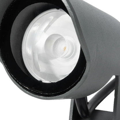 TREKO GLB-103-0026 Spot Light for Plants - Trees with Garden Base / Spike LED 3W 270lm 5° DC 24V Waterproof IP65 Warm White 2700K - Sanan SMD Chip - Matte Anthracite Grey - L5 x W5 x H12