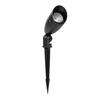 TRABI GLB-103-0028 Spot Light for Plants - Trees with Garden Base / Spike LED 12W 1080lm 24° DC 24V Waterproof IP65 Warm White 2700K - Sanan SMD Chip - Matte Black - L6.5 x W6.5 x H18.5
