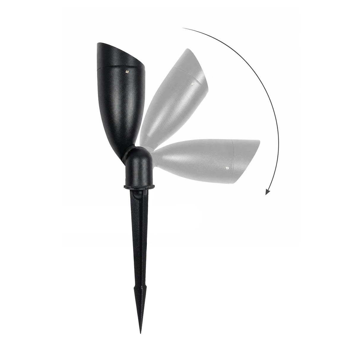 TRABI GLB-103-0028 Spot Light for Plants - Trees with Garden Base / Spike LED 12W 1080lm 24° DC 24V Waterproof IP65 Warm White 2700K - Sanan SMD Chip - Matte Black - L6.5 x W6.5 x H18.5