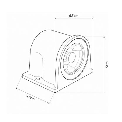 FLOODORA GLB-103-0030 Προβολέας Σποτ Wall Washer LED 3W 270lm 5° AC 220-240V Αδιάβροχο IP65 Θερμό Λευκό 2700K - Sanan SMD Chip - Γκρι Ανθρακί Ματ - Μ6.5 x Π5.5 x Υ5
