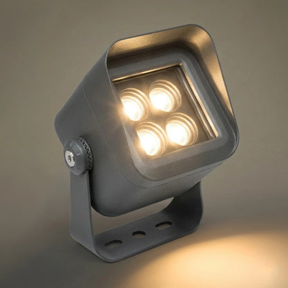 FLOODVIRA GLB-103-0032 Spot Wall Washer LED Projector 8W 720lm 24° AC 220-240V Waterproof IP65 Warm White 2700K - Sanan SMD Chip - Matte Anthracite Grey - L11 x W9 x H15
