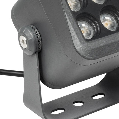 FLOODVIRA GLB-103-0032 Spot Wall Washer LED Projector 8W 720lm 24° AC 220-240V Waterproof IP65 Warm White 2700K - Sanan SMD Chip - Matte Anthracite Grey - L11 x W9 x H15