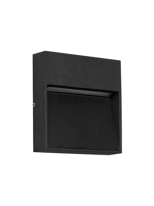 STEPINI GLB-103-0035 Φωτιστικό Σκαλοπατιού / Διαδρόμου LED 3W 270lm 45° AC 220-240V Αδιάβροχο IP65 Θερμό Λευκό 2700K - Sanan SMD Chip - Μαύρο Ματ - Μ11.5 x Π3 x Υ11.5