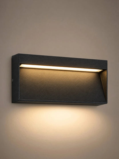 STEPINI GLB-103-0036 LED Stair/Hallway Light 9W 810lm 45° AC 220-240V Waterproof IP65 Warm White 2700K - Sanan SMD Chip - Matte Black - L20 x W3 x H9