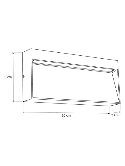 STEPINI GLB-103-0036 LED Stair/Hallway Light 9W 810lm 45° AC 220-240V Waterproof IP65 Warm White 2700K - Sanan SMD Chip - Matte Black - L20 x W3 x H9