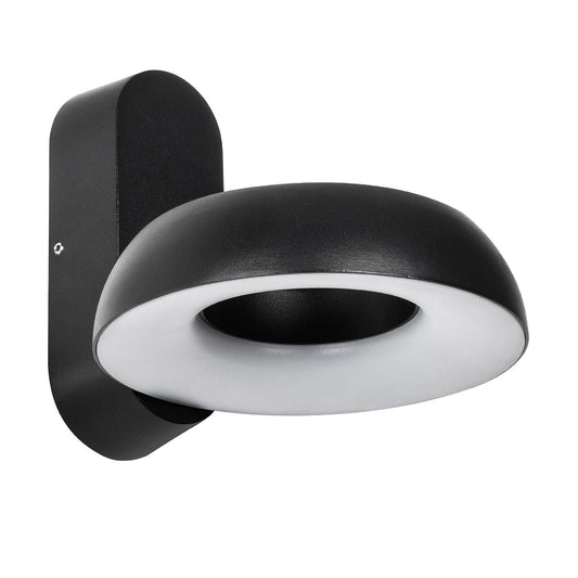 LINEART GLB-103-0037 Φωτιστικό Τοίχου / Απλίκα LED 12W 1080lm 120° AC 220-240V Αδιάβροχο IP65 Θερμό Λευκό 2700K - Sanan SMD Chip - Μαύρο Ματ - Μ16 x Π20 x Υ15