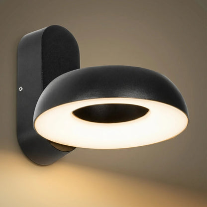 LINEART GLB-103-0037 LED Wall Light / Sconce 12W 1080lm 120° AC 220-240V Waterproof IP65 Warm White 2700K - Sanan SMD Chip - Matte Black - L16 x W20 x H15