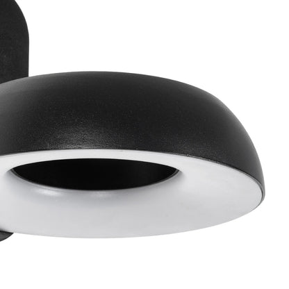 LINEART GLB-103-0037 LED Wall Light / Sconce 12W 1080lm 120° AC 220-240V Waterproof IP65 Warm White 2700K - Sanan SMD Chip - Matte Black - L16 x W20 x H15