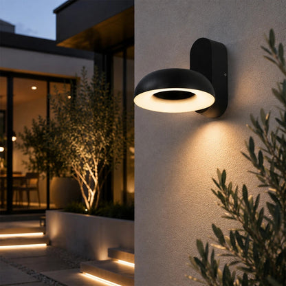LINEART GLB-103-0037 LED Wall Light / Sconce 12W 1080lm 120° AC 220-240V Waterproof IP65 Warm White 2700K - Sanan SMD Chip - Matte Black - L16 x W20 x H15