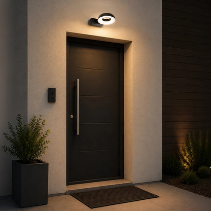 LINEART GLB-103-0037 LED Wall Light / Sconce 12W 1080lm 120° AC 220-240V Waterproof IP65 Warm White 2700K - Sanan SMD Chip - Matte Black - L16 x W20 x H15