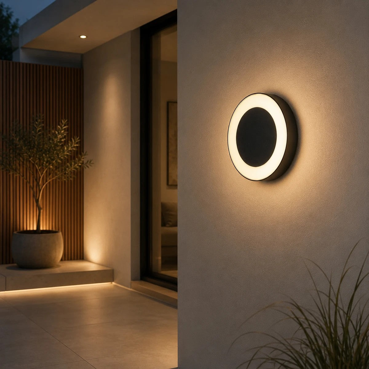 LINEART GLB-103-0038 LED Wall Light / Sconce 18W 1620lm 120° AC 220-240V Waterproof IP65 Warm White 2700K - Sanan SMD Chip - Matte Black - L20 x W4.5 x H20