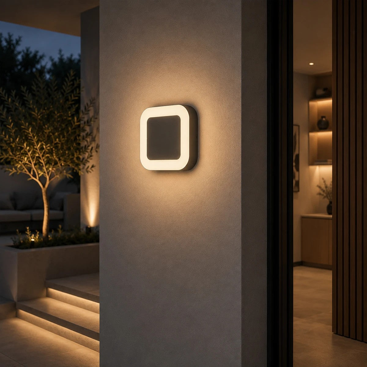 LINEART GLB-103-0039 LED Wall Light / Sconce 18W 1620lm 120° AC 220-240V Waterproof IP65 Warm White 2700K - Sanan SMD Chip - Matte Black - L20 x W4.5 x H20