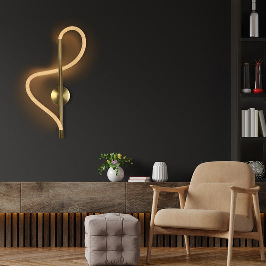 GLOW KLV-101-0168 Φωτιστικό Τοίχου / Απλίκα LED 24W 2400lm 360° AC 220-240V IP20 Ρυθμιζόμενο Λευκό CCT με On/Off 2700K/4500K/6000K - Lumileds SMD Chip - Χρυσό Πλατίνα - Μ30 x Π15 x Υ70