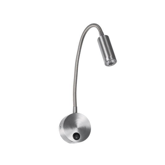 GOOSE 61691 Φωτιστικό Τοίχου - Απλίκα LED 3W 300lm 36° AC 220-240V IP20 - Reading Light - Θερμό Λευκό 2700K Ασημί Αλουμίνιο - Μ6.5 x Π22.5 x Υ23cm