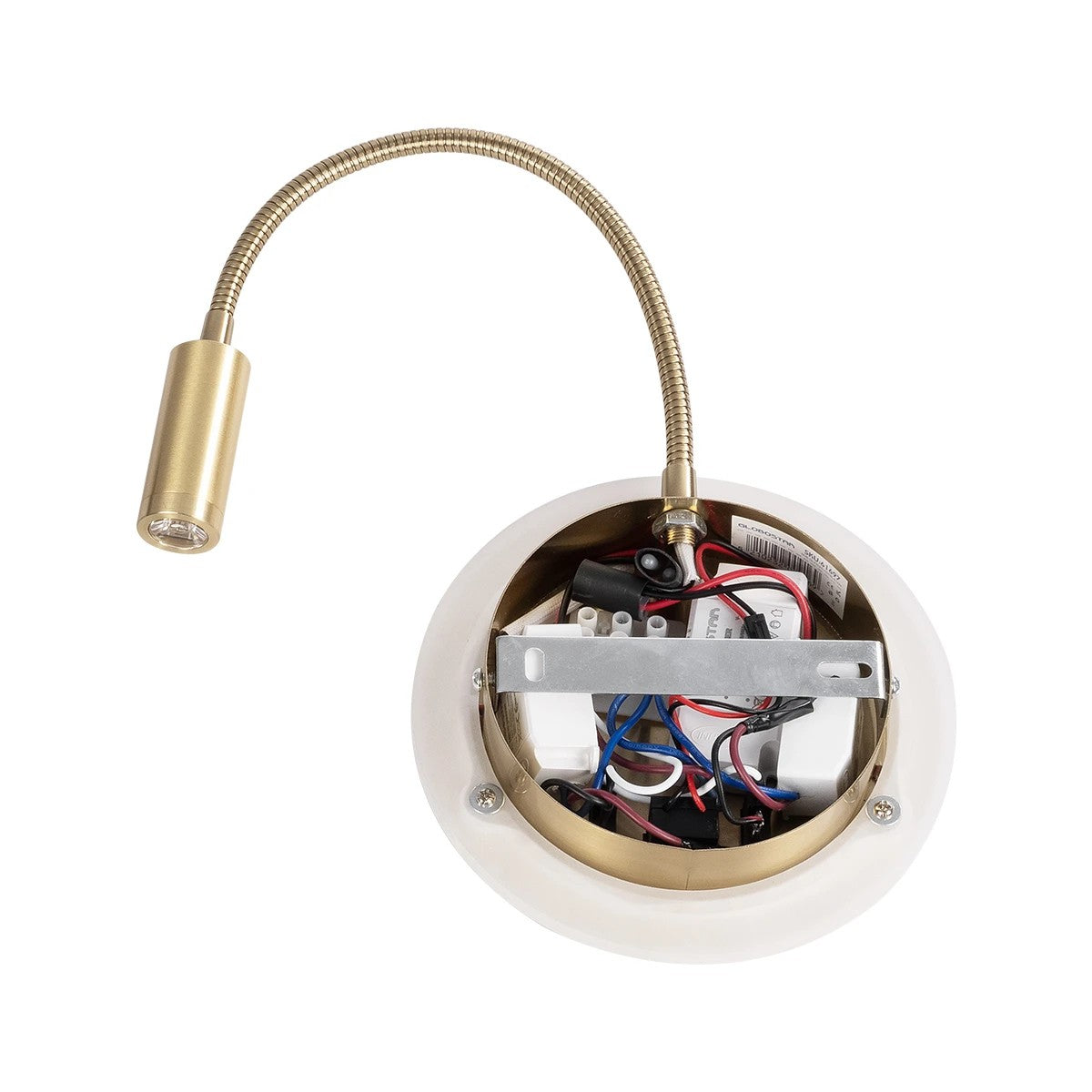 GOOSE 61697 Φωτιστικό Τοίχου - Απλίκα LED 6W 600lm 36° AC 220-240V IP20 - Reading Light & 360° Κρυφός Φωτισμός - Φορτιστής USB 3A - Θερμό Λευκό 2700K Χρυσό Βούρτσας - Μ15.5 x Π22.5 x Υ30cm