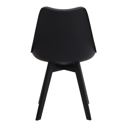 Καρέκλα Τραπεζαρίας Viva PP - PU Μαύρο - Ξύλινο Μαύρο Πόδι 48,5x54x80