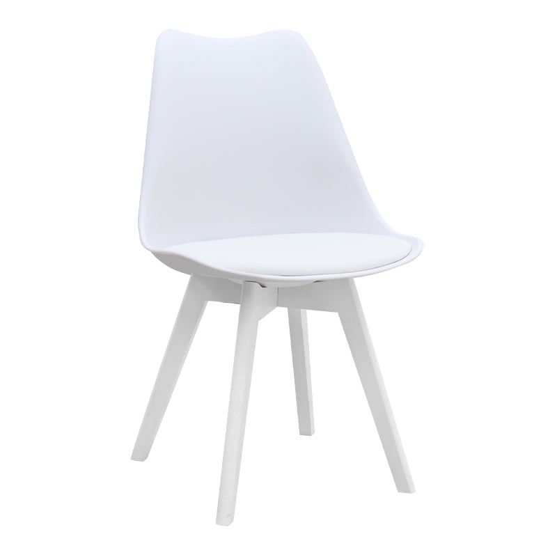 Καρέκλα Τραπεζαρίας Viva PP - PU Λευκό - Ξύλινο Λευκό Πόδι 48,5x54x80