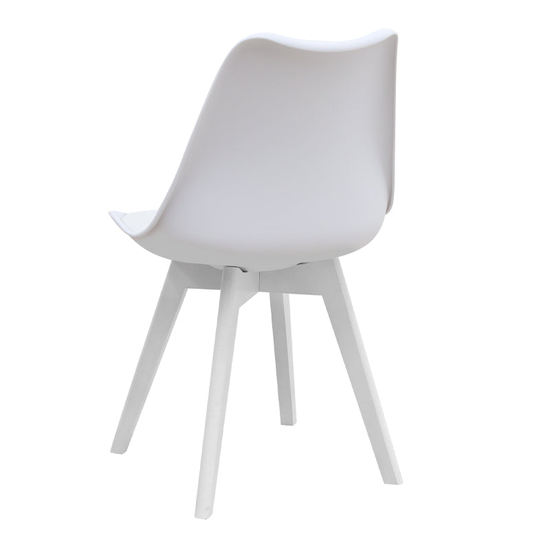 Καρέκλα Τραπεζαρίας Viva PP - PU Λευκό - Ξύλινο Λευκό Πόδι 48,5x54x80