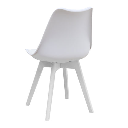 Καρέκλα Τραπεζαρίας Viva PP - PU Λευκό - Ξύλινο Λευκό Πόδι 48,5x54x80