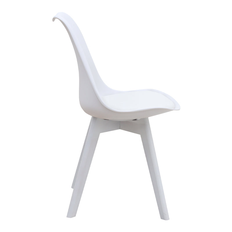 Καρέκλα Τραπεζαρίας Viva PP - PU Λευκό - Ξύλινο Λευκό Πόδι 48,5x54x80