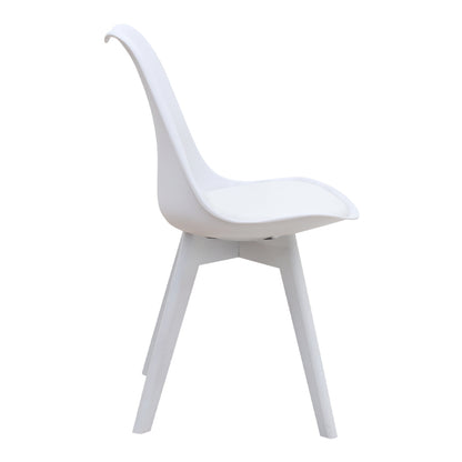 Καρέκλα Τραπεζαρίας Viva PP - PU Λευκό - Ξύλινο Λευκό Πόδι 48,5x54x80