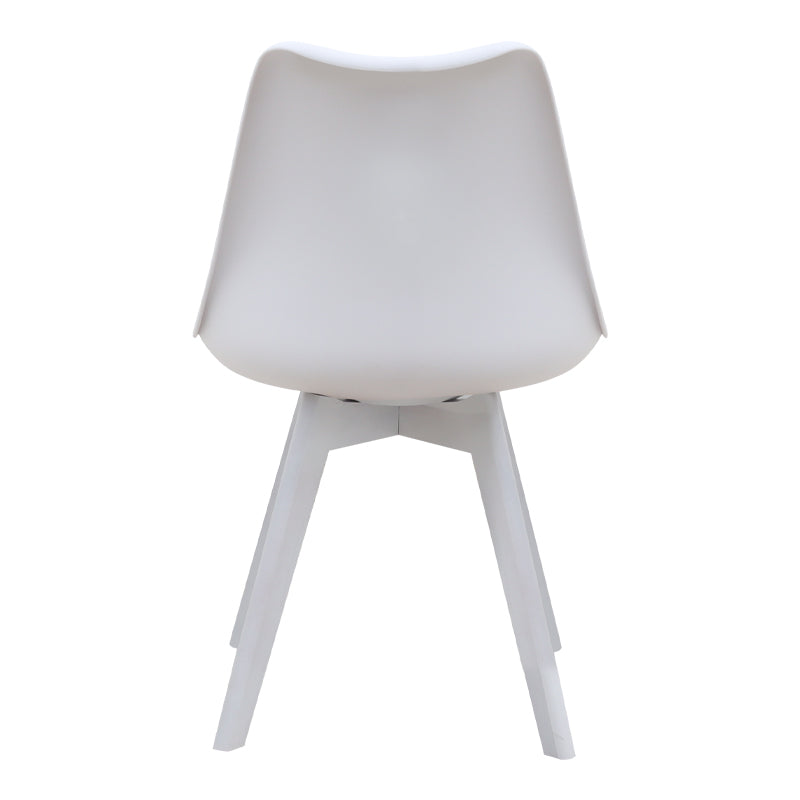 Καρέκλα Τραπεζαρίας Viva PP - PU Λευκό - Ξύλινο Λευκό Πόδι 48,5x54x80