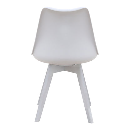 Καρέκλα Τραπεζαρίας Viva PP - PU Λευκό - Ξύλινο Λευκό Πόδι 48,5x54x80